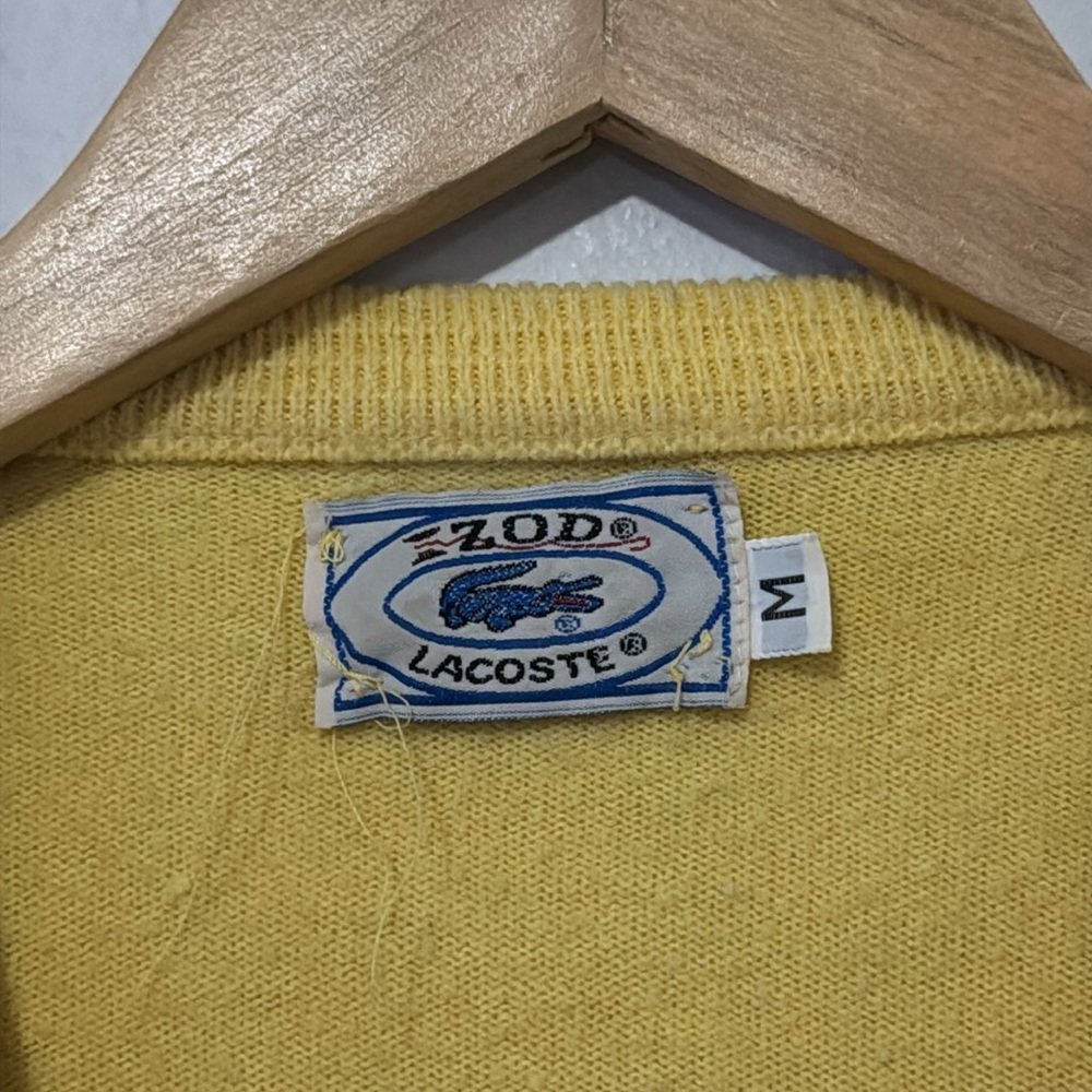 Vintage Izod Lacoste Sweater / Medium / 1970s / Yellow - Picture 5 of 9